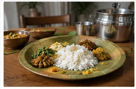 Natural leaf plates used for home gatherings